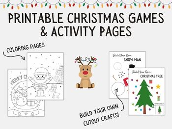 Christmas Activity Pages for Kids | Printable Holiday Activities | BINGO