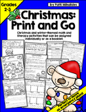 Christmas Activity Pages/Workbook Print and Go Second-Third Grade