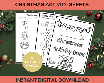 Preview of Christmas Activity Sheets for Toddlers, Pre-K and Kindergarten Children, Instant