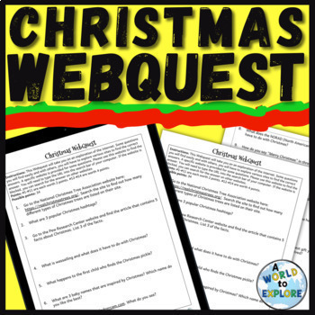 Preview of Christmas Activity WEBQUEST Middle and High School Sub Plans Independent Work