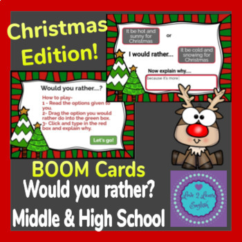 Preview of Christmas Activity | Winter Holiday Game | Writing Opinion | Boom Cards 