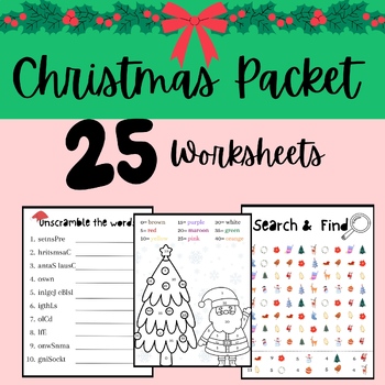 Preview of Christmas Activity Worksheets!