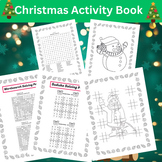 Christmas Activity Worksheets for K-2 - Black and White Booklet