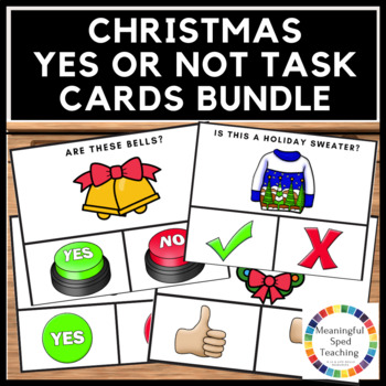 Preview of Christmas Activity Yes or No Questions Printable Task Cards Bundle