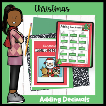 Preview of Christmas Adding Decimals - Digital and Print - NO PREP