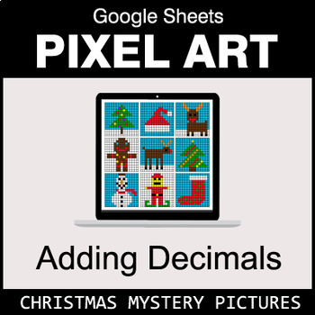 Preview of Christmas - Adding Decimals - Google Sheets Pixel Art