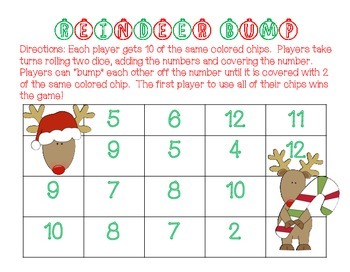 Christmas Addition Bump Games by Lindsey Bowman | TPT