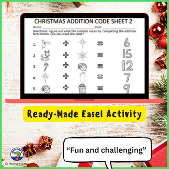 Christmas Addition Crack the Code Fun Practice Sheets by HappyEdugator