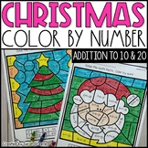 Christmas Color by Number for Addition to 10 and 20