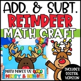 Christmas Addition & Subtraction Activity | Reindeer Math Craft