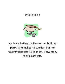 Preview of Christmas Addition/ Subtraction Word Problem Task Cards