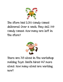 Christmas Addition & Subtraction Word Problems by Learning Fireworks