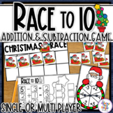 Christmas Addition & Subtraction to 10   a 10's frame game