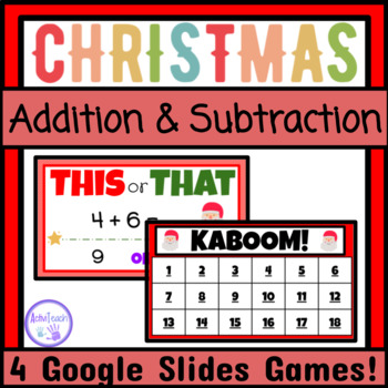 Preview of Christmas Addition and Subtraction Activities Christmas Math Practice Games SPED