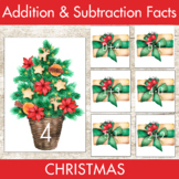 Christmas Addition and Subtraction Facts Fluency 1-12 Center
