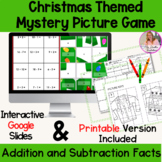 Christmas Addition and Subtraction Facts Mystery Digital a