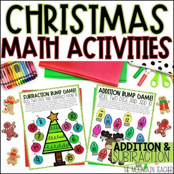 Preview of Christmas Addition and Subtraction Math Activities | 6 Math Fact Fluency Games