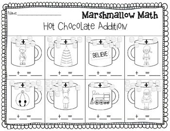 Preview of Christmas Addition and Subtraction {Marshmallow Math} {Great for Polar Express}