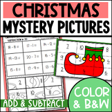 Christmas Addition and Subtraction Mystery Picture Workshe