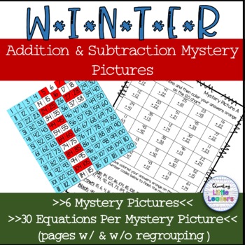 Preview of Winter Addition and Subtraction Mystery Pictures