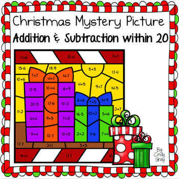 Christmas ~ Addition and Subtraction Within 20 ~ Color by Code ...