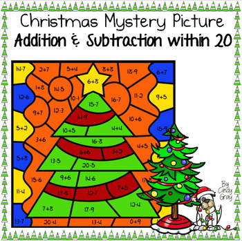 Christmas ~ Addition and Subtraction Within 20 ~ Color by Code ...