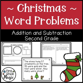 Preview of Christmas Addition and Subtraction Word Problems Second Grade