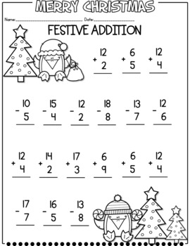 Christmas Addition and Subtraction to 20 by Julia's Colorful Classroom