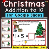 Christmas Addition to 10 with Number Line Digital Google S