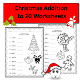 Christmas Addition to 20 Worksheets /Math Work