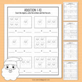 Christmas Addition with Pictures Math Worksheets Add to 10