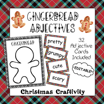 Christmas Adjectives Activity - (Gingerbread Theme) by Little Olive