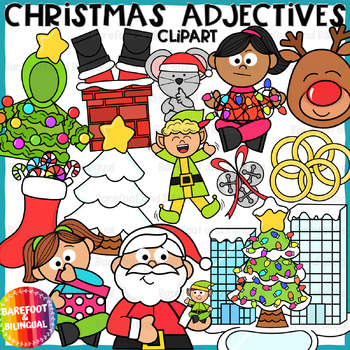 Preview of Christmas Adjectives Clipart | Grammar Christmas Clipart | Christmas Vocabulary
