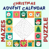 Christmas Advent Calendar 2022-2023 Graphic with puzzle ma