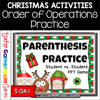 Preview of Parenthesis Practice Christmas Powerpoint Game