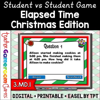 Preview of Elapsed Time Christmas Powerpoint Game