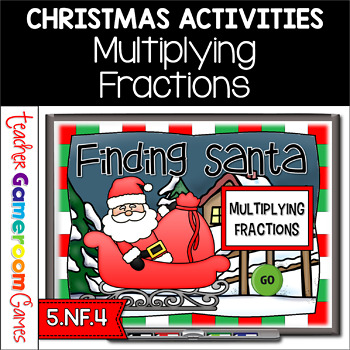 Preview of Multiplying Fractions Christmas Powerpoint Game