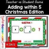 Adding Within 5 Christmas Powerpoint Game