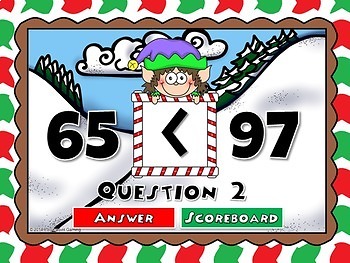 Comparing Numbers Elf Powerpoint Game by Teacher Gameroom | TpT