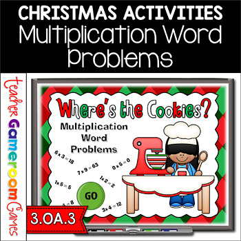 Preview of Multiplication Word Problems Christmas Powerpoint Game