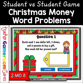Preview of Money Word Problems Christmas Powerpoint Game