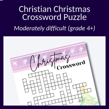 Preview of Christmas Advent crossword puzzle for substitute teachers. Perfect for grades 4+