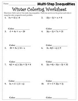 Christmas Algebra ActivitiesAlgebra Christmas  {Solving Inequalities