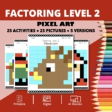 Christmas: Algebra Factoring Level 2 Pixel Art Activity