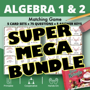 Preview of Christmas: Algebra SUPER MEGA BUNDLE of Matching Games