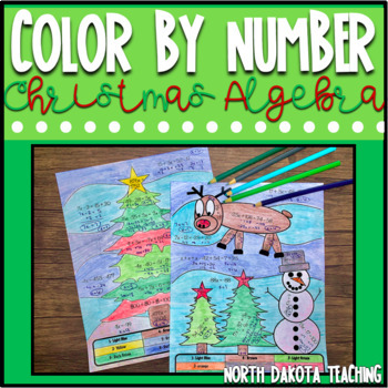 Preview of Solving for X Christmas Math Activity