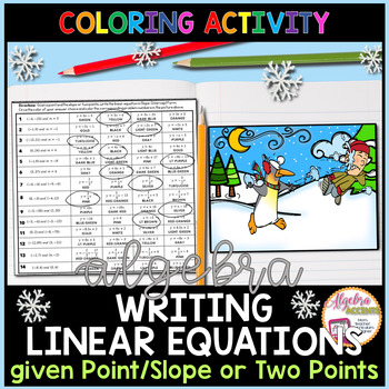 Preview of Christmas Algebra Writing Linear Equations given a Point and Slope or Two Points