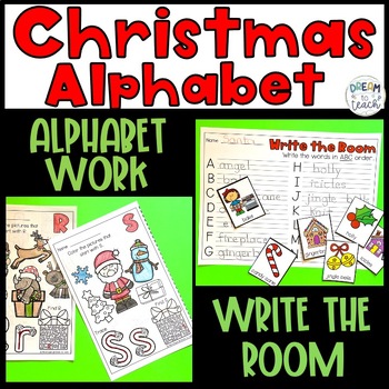 Preview of Christmas Alphabet A - Z - Write the Room - Letter Work