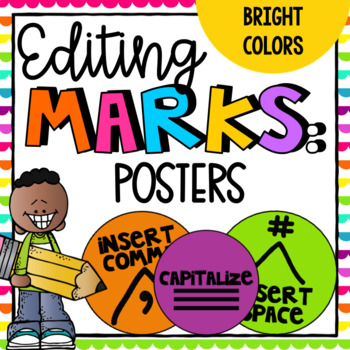 Preview of Editing Marks: Posters- Bright Colors Decor- with EDITABLE Pages