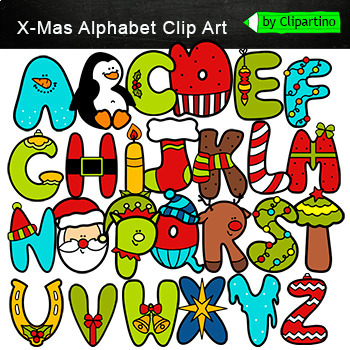 Preview of Christmas Alphabet Clip Art/ Christmas Letters Clip Art/ Commercial use